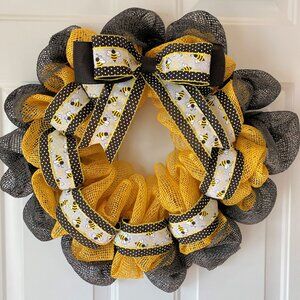 Handmade Honey Bee Wreath, Bee Home Decor, Spring Wreath